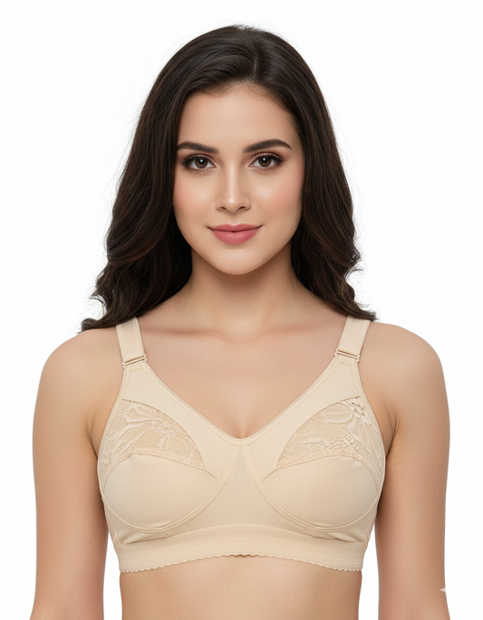 Women’s Non-Wired Full Coverage Bra – Seamless Comfort & Support | Burgundy