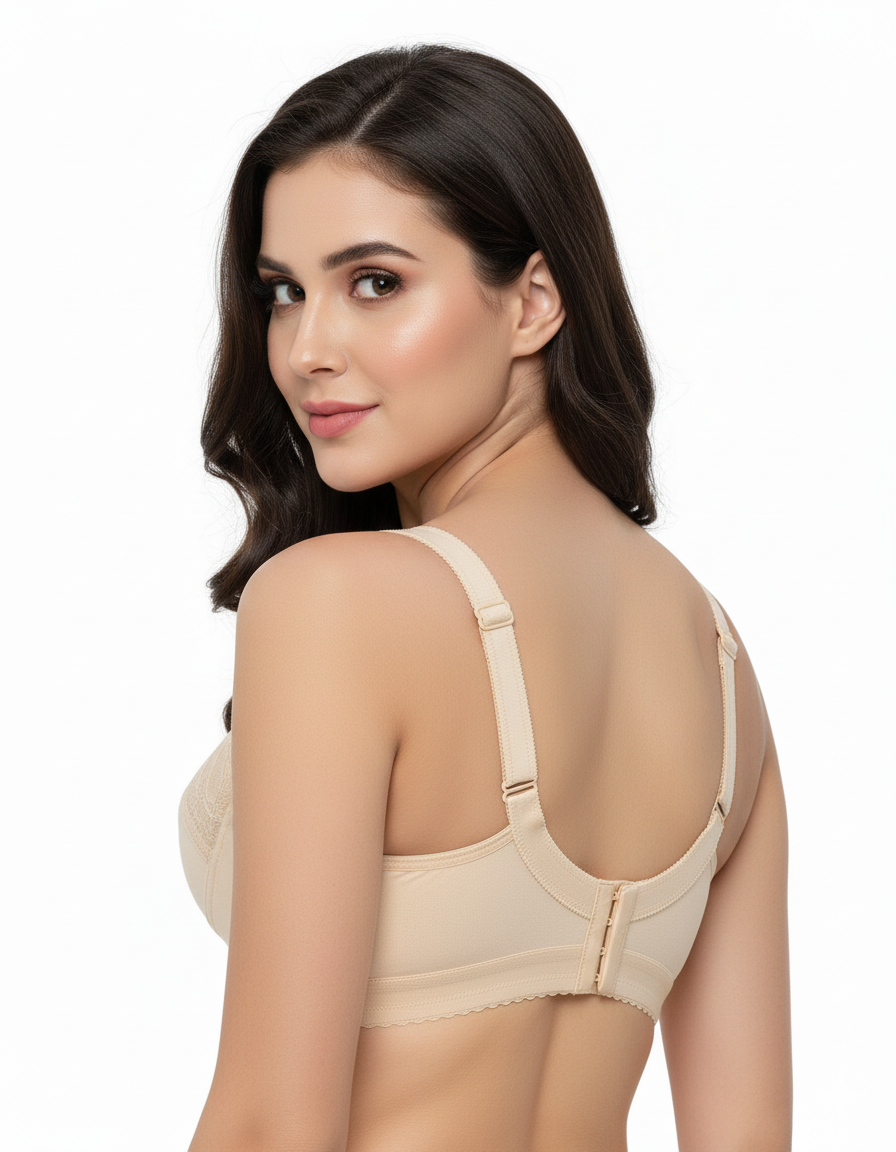 Women’s Non-Wired Full Coverage Bra – Seamless Comfort & Support | Burgundy